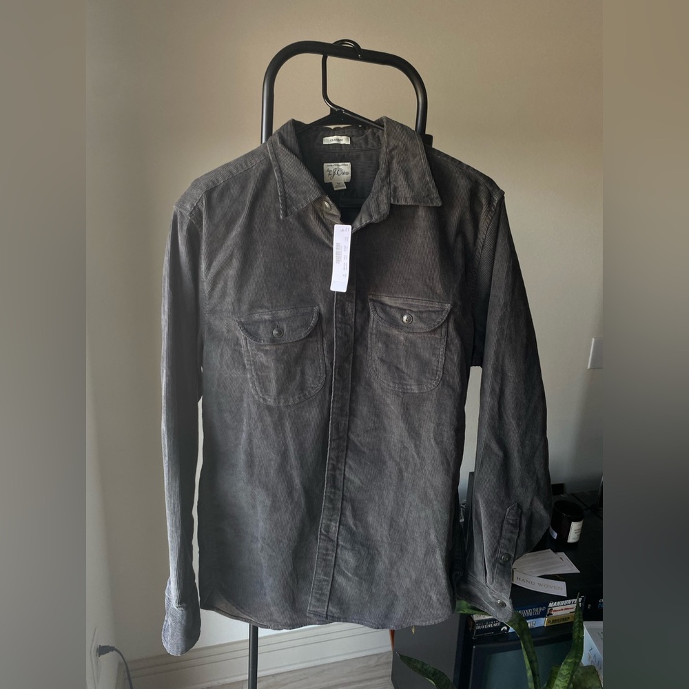 J.Crew Gray Corduroy CPO Shirt